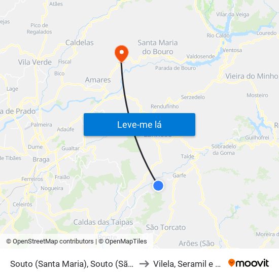 Souto (Santa Maria), Souto (São Salvador) e Gondomar to Vilela, Seramil e Paredes Secas map