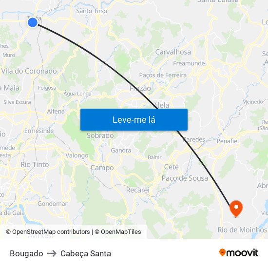 Bougado to Cabeça Santa map