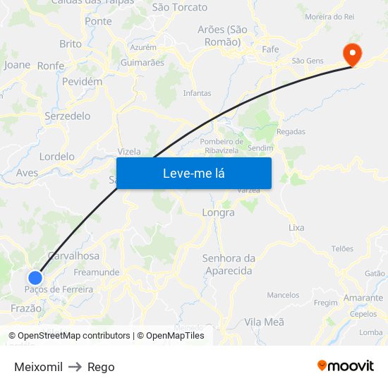 Meixomil to Rego map