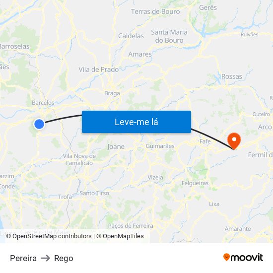 Pereira to Rego map