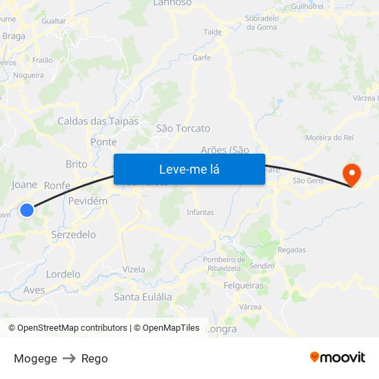 Mogege to Rego map