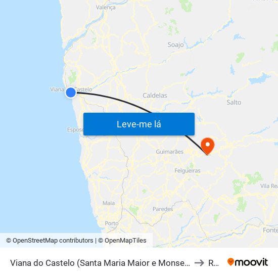 Viana do Castelo (Santa Maria Maior e Monserrate) e Meadela to Rego map