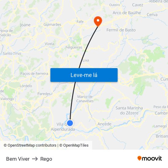 Bem Viver to Rego map