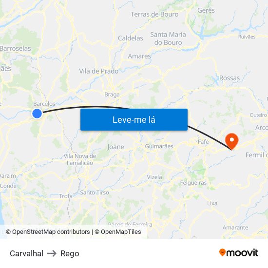 Carvalhal to Rego map