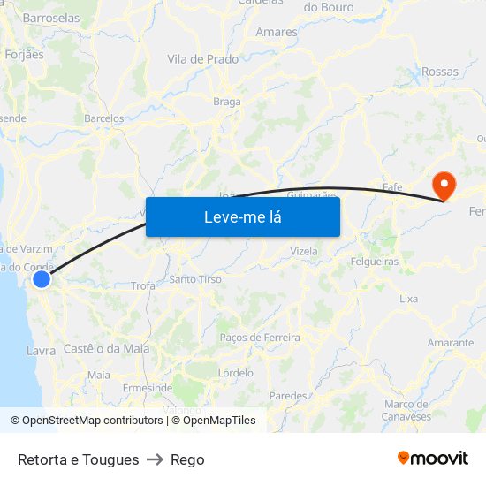 Retorta e Tougues to Rego map