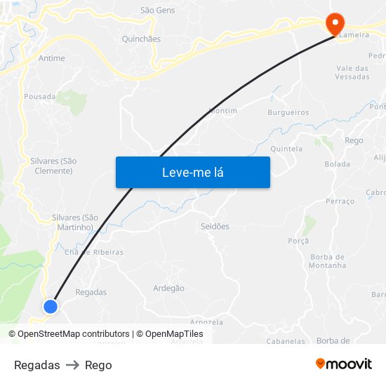 Regadas to Rego map