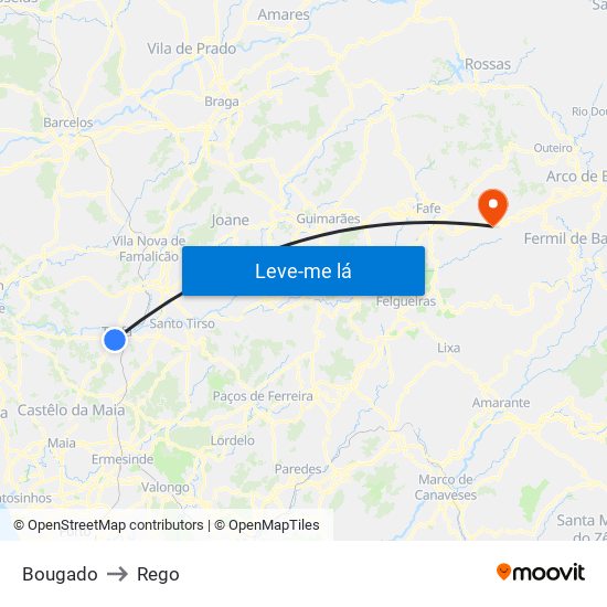 Bougado to Rego map