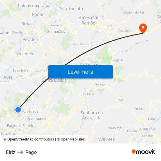 Eiriz to Rego map