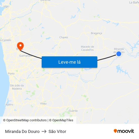 Miranda Do Douro to São Vítor map