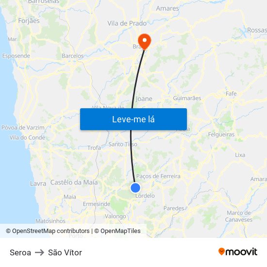 Seroa to São Vítor map