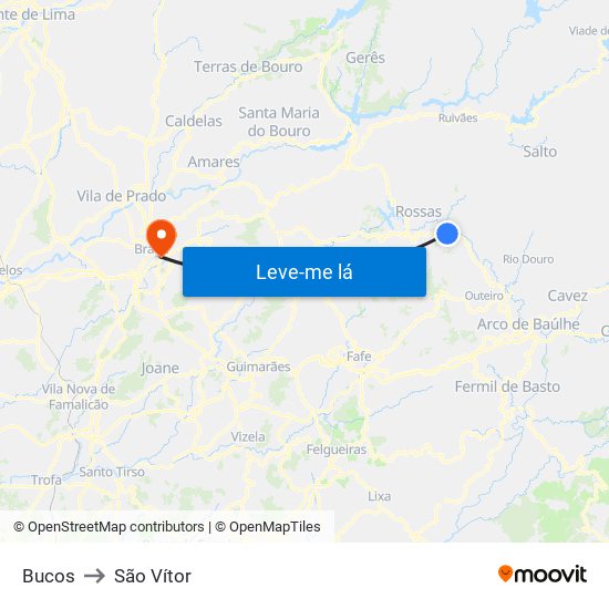 Bucos to São Vítor map