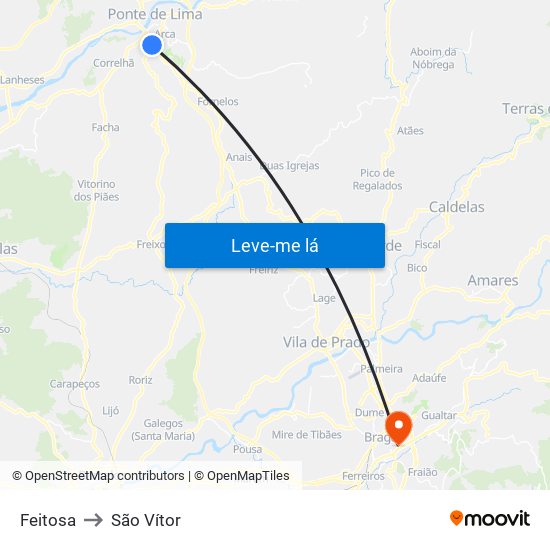 Feitosa to São Vítor map