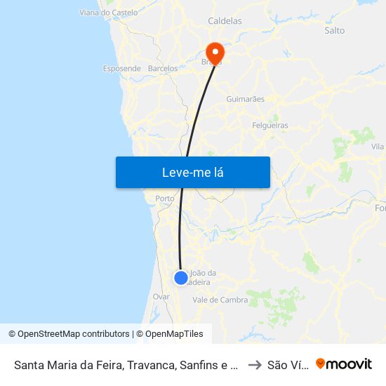 Santa Maria da Feira, Travanca, Sanfins e Espargo to São Vítor map