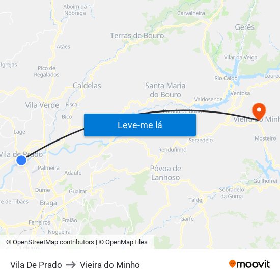 Vila De Prado to Vieira do Minho map