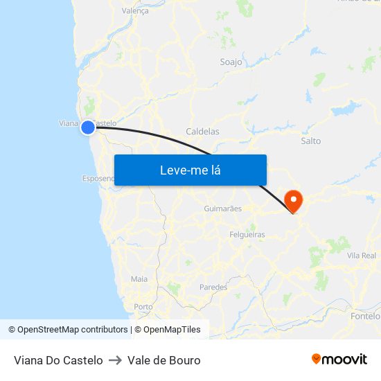 Viana Do Castelo to Vale de Bouro map