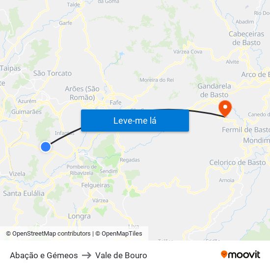 Abação e Gémeos to Vale de Bouro map