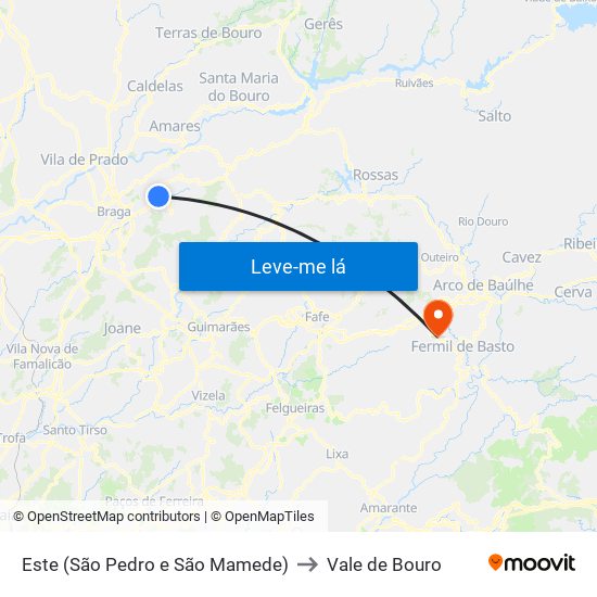 Este (São Pedro e São Mamede) to Vale de Bouro map