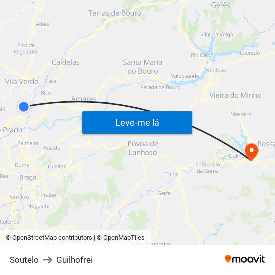 Soutelo to Guilhofrei map