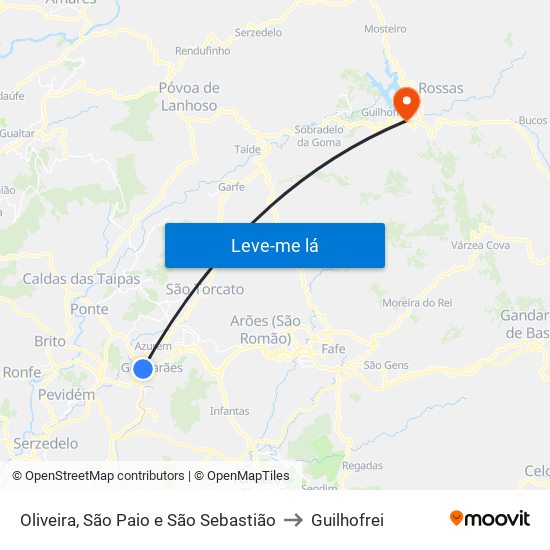 Oliveira, São Paio e São Sebastião to Guilhofrei map