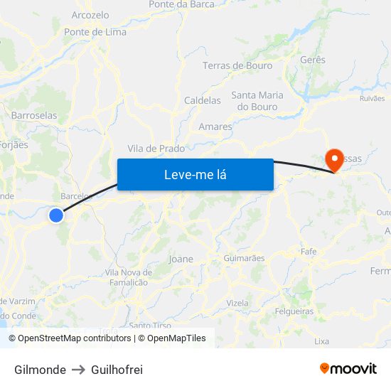 Gilmonde to Guilhofrei map