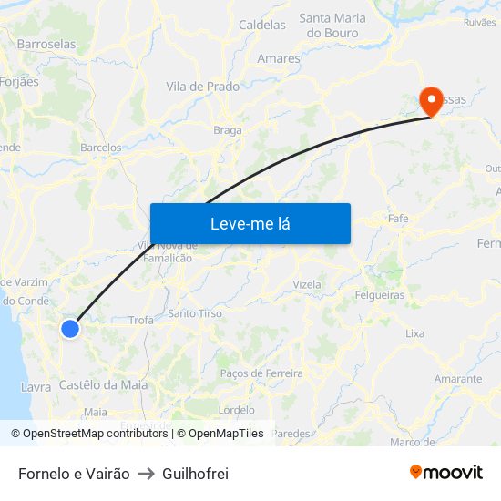 Fornelo e Vairão to Guilhofrei map