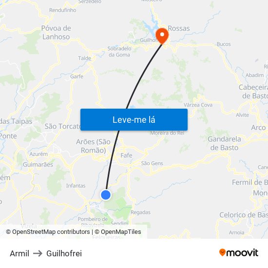 Armil to Guilhofrei map