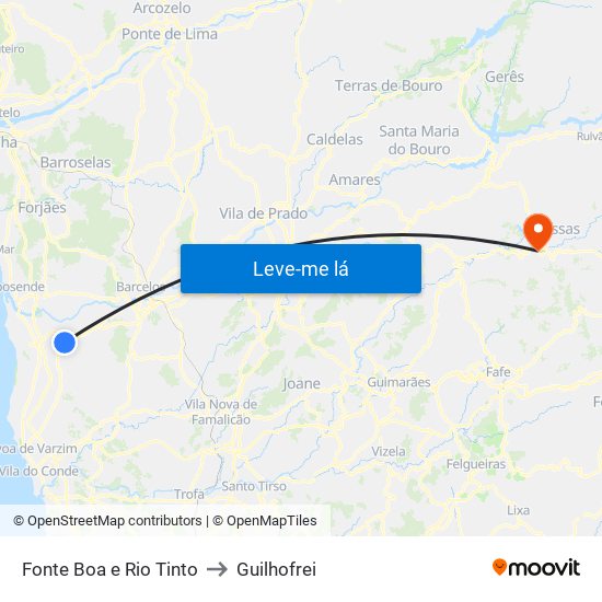 Fonte Boa e Rio Tinto to Guilhofrei map