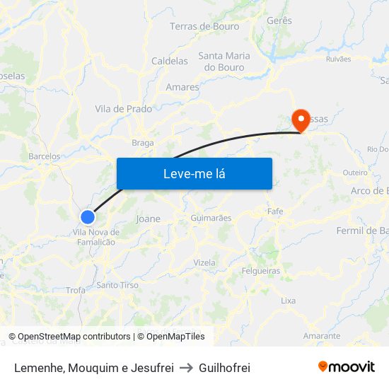 Lemenhe, Mouquim e Jesufrei to Guilhofrei map