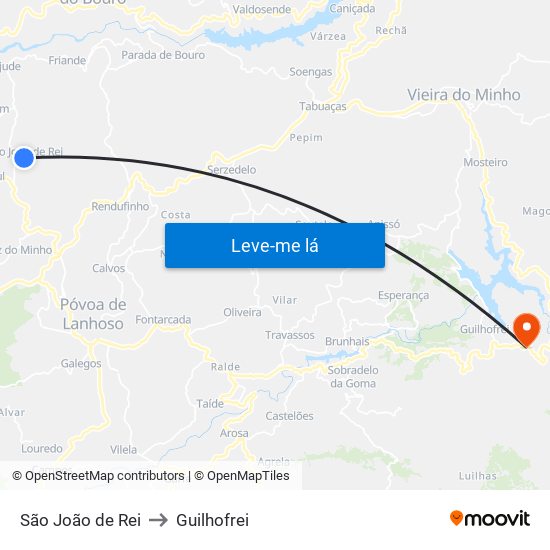 São João de Rei to Guilhofrei map