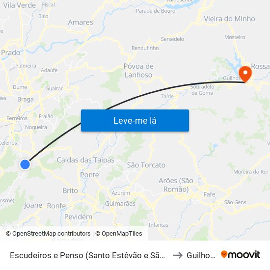 Escudeiros e Penso (Santo Estêvão e São Vicente) to Guilhofrei map