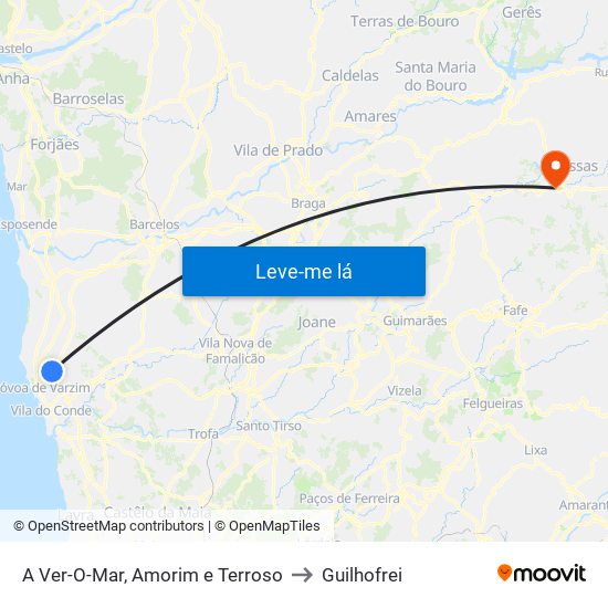 A Ver-O-Mar, Amorim e Terroso to Guilhofrei map