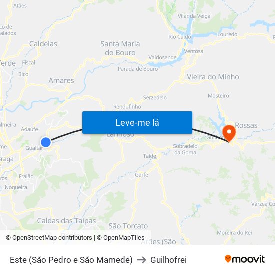 Este (São Pedro e São Mamede) to Guilhofrei map
