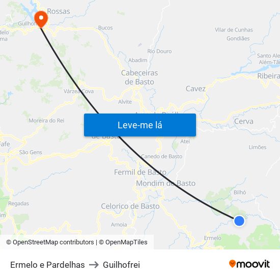 Ermelo e Pardelhas to Guilhofrei map