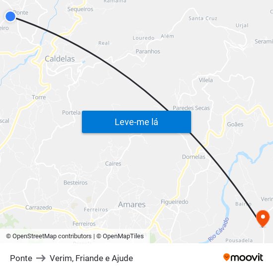 Ponte to Verim, Friande e Ajude map