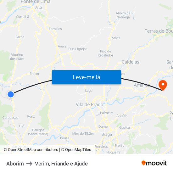 Aborim to Verim, Friande e Ajude map