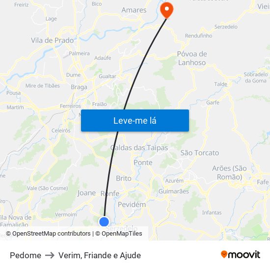 Pedome to Verim, Friande e Ajude map