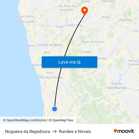 Nogueira da Regedoura to Ruivães e Novais map