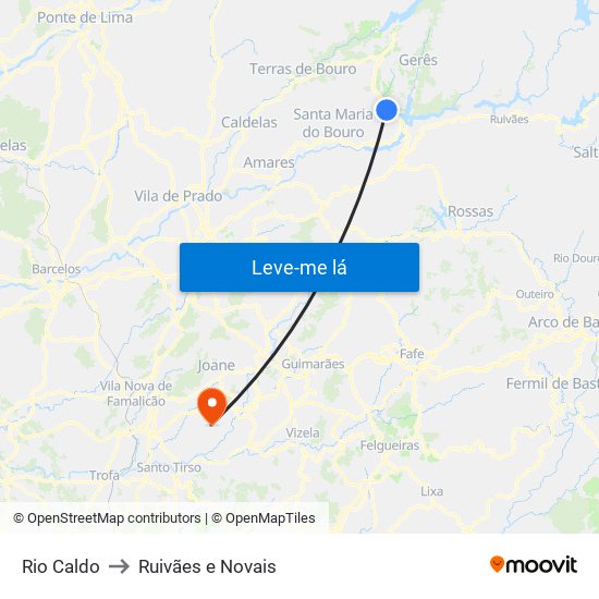 Rio Caldo to Ruivães e Novais map