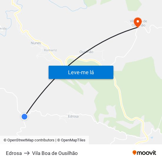 Edrosa to Vila Boa de Ousilhão map