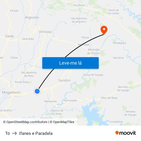 Tó to Ifanes e Paradela map