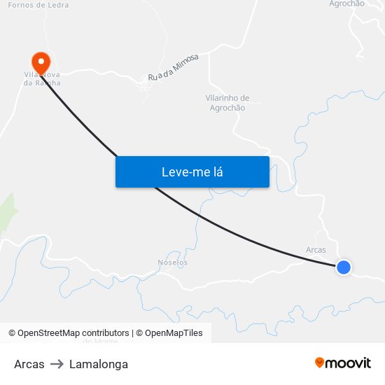 Arcas to Lamalonga map