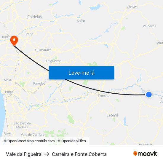 Vale da Figueira to Carreira e Fonte Coberta map