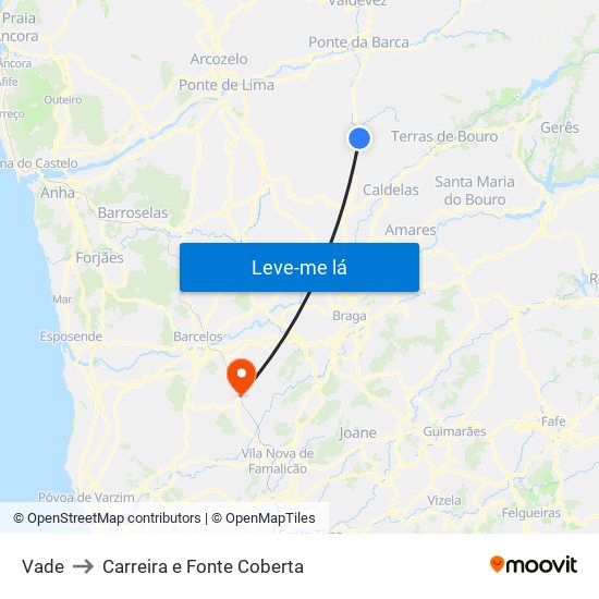 Vade to Carreira e Fonte Coberta map