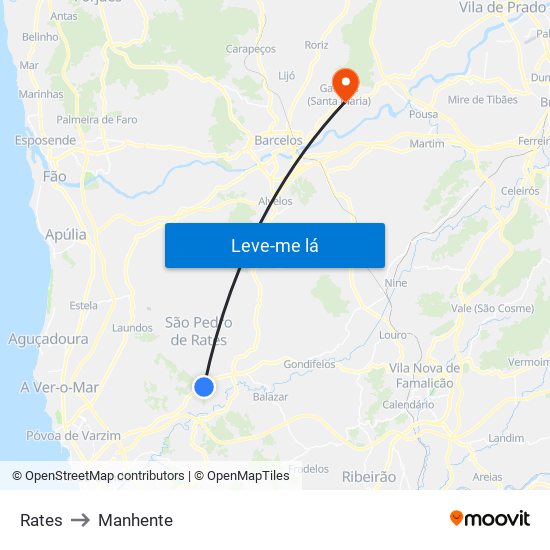 Rates to Manhente map