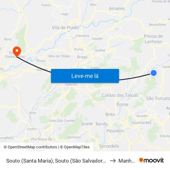 Souto (Santa Maria), Souto (São Salvador) e Gondomar to Manhente map