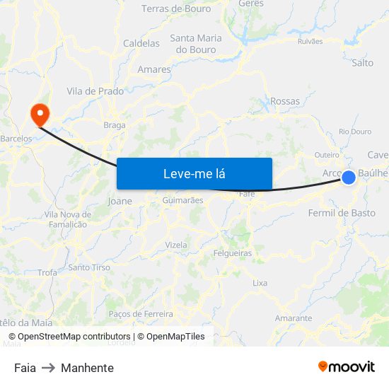Faia to Manhente map