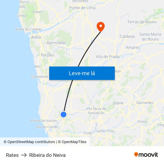 Rates to Ribeira do Neiva map