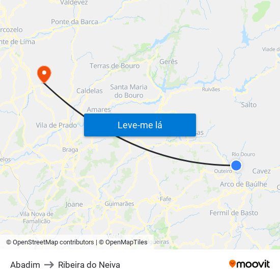 Abadim to Ribeira do Neiva map