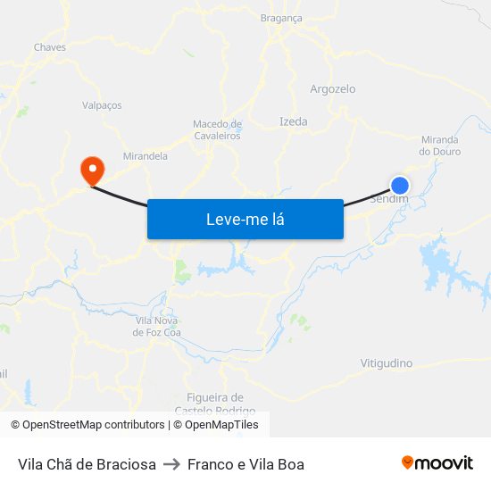 Vila Chã de Braciosa to Franco e Vila Boa map