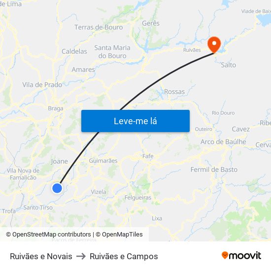 Ruivães e Novais to Ruivães e Campos map